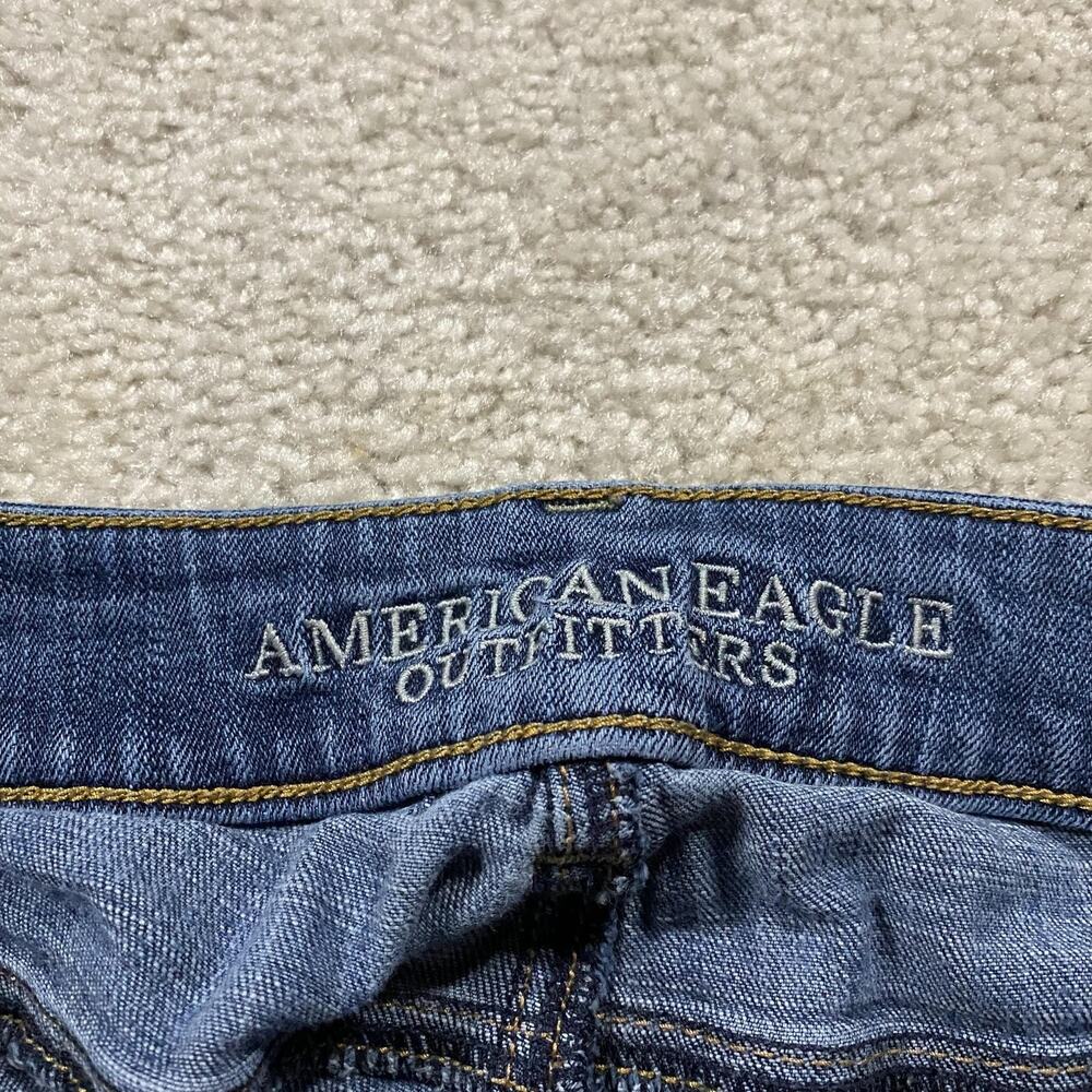 American Eagle Jeans Womens 10 Blue Favorite Boyfriend Stretch Relaxed Wide Leg - Picture 5 of 12